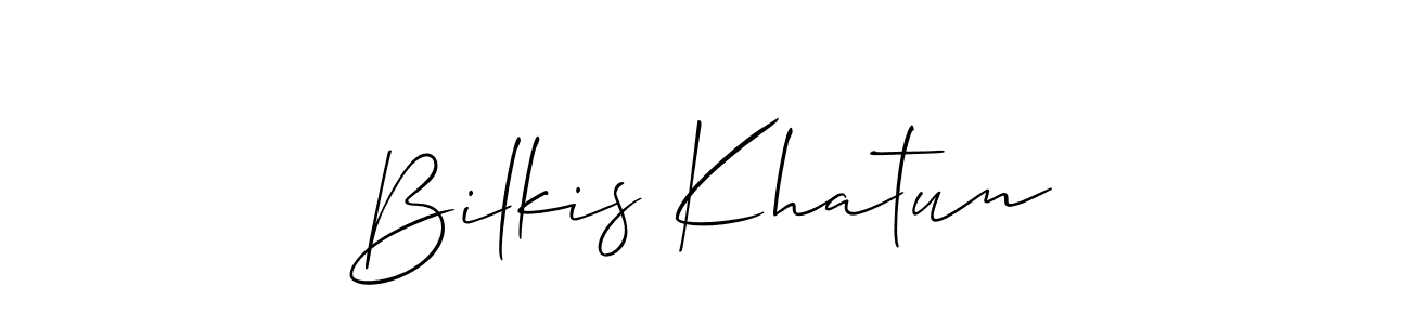 The best way (Allison_Script) to make a short signature is to pick only two or three words in your name. The name Bilkis Khatun include a total of six letters. For converting this name. Bilkis Khatun signature style 2 images and pictures png