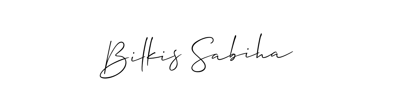 if you are searching for the best signature style for your name Bilkis Sabiha. so please give up your signature search. here we have designed multiple signature styles  using Allison_Script. Bilkis Sabiha signature style 2 images and pictures png