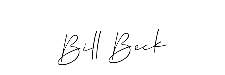 You should practise on your own different ways (Allison_Script) to write your name (Bill Beck) in signature. don't let someone else do it for you. Bill Beck signature style 2 images and pictures png