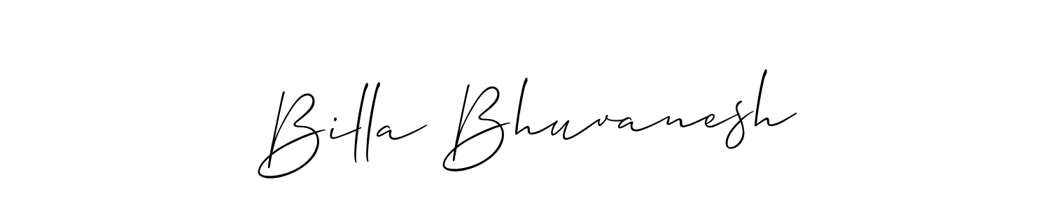 It looks lik you need a new signature style for name Billa Bhuvanesh. Design unique handwritten (Allison_Script) signature with our free signature maker in just a few clicks. Billa Bhuvanesh signature style 2 images and pictures png
