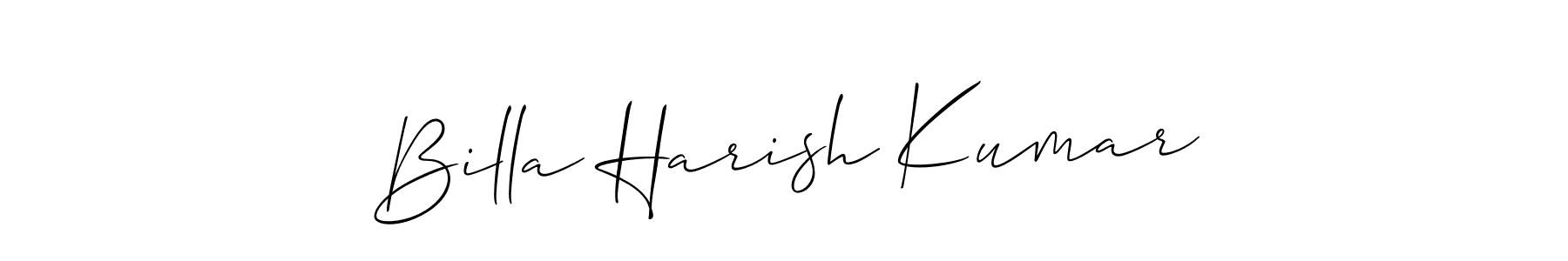 Create a beautiful signature design for name Billa Harish Kumar. With this signature (Allison_Script) fonts, you can make a handwritten signature for free. Billa Harish Kumar signature style 2 images and pictures png