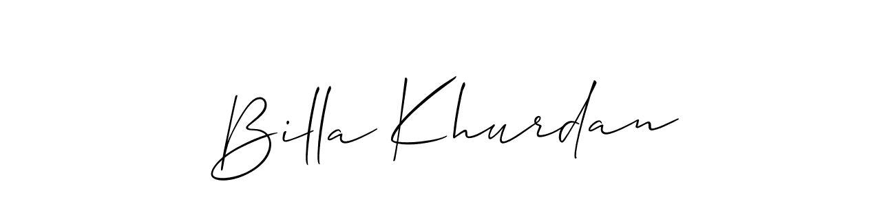 Allison_Script is a professional signature style that is perfect for those who want to add a touch of class to their signature. It is also a great choice for those who want to make their signature more unique. Get Billa Khurdan name to fancy signature for free. Billa Khurdan signature style 2 images and pictures png