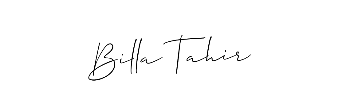 The best way (Allison_Script) to make a short signature is to pick only two or three words in your name. The name Billa Tahir include a total of six letters. For converting this name. Billa Tahir signature style 2 images and pictures png