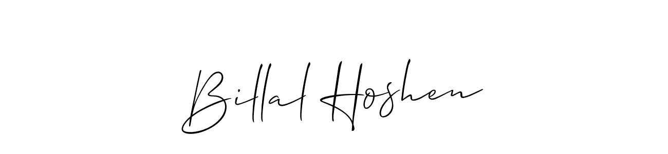 Allison_Script is a professional signature style that is perfect for those who want to add a touch of class to their signature. It is also a great choice for those who want to make their signature more unique. Get Billal Hoshen name to fancy signature for free. Billal Hoshen signature style 2 images and pictures png