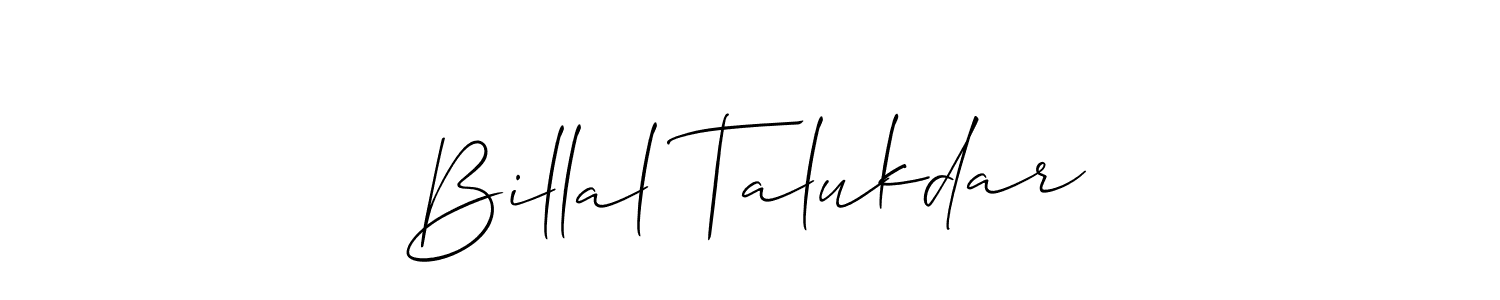 Design your own signature with our free online signature maker. With this signature software, you can create a handwritten (Allison_Script) signature for name Billal Talukdar. Billal Talukdar signature style 2 images and pictures png