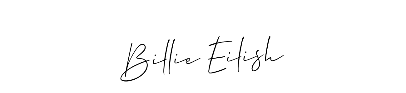How to make Billie Eilish name signature. Use Allison_Script style for creating short signs online. This is the latest handwritten sign. Billie Eilish signature style 2 images and pictures png