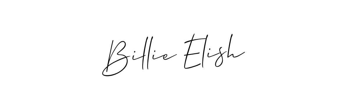 Allison_Script is a professional signature style that is perfect for those who want to add a touch of class to their signature. It is also a great choice for those who want to make their signature more unique. Get Billie Elish name to fancy signature for free. Billie Elish signature style 2 images and pictures png