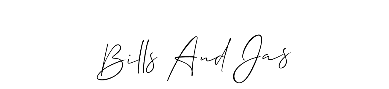 Also You can easily find your signature by using the search form. We will create Bills And Jas name handwritten signature images for you free of cost using Allison_Script sign style. Bills And Jas signature style 2 images and pictures png