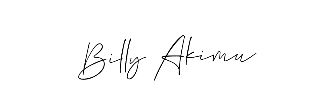 You should practise on your own different ways (Allison_Script) to write your name (Billy Akimu) in signature. don't let someone else do it for you. Billy Akimu signature style 2 images and pictures png