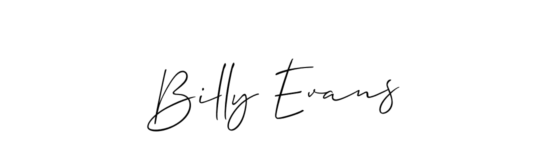 You should practise on your own different ways (Allison_Script) to write your name (Billy Evans) in signature. don't let someone else do it for you. Billy Evans signature style 2 images and pictures png