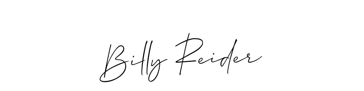 How to make Billy Reider signature? Allison_Script is a professional autograph style. Create handwritten signature for Billy Reider name. Billy Reider signature style 2 images and pictures png