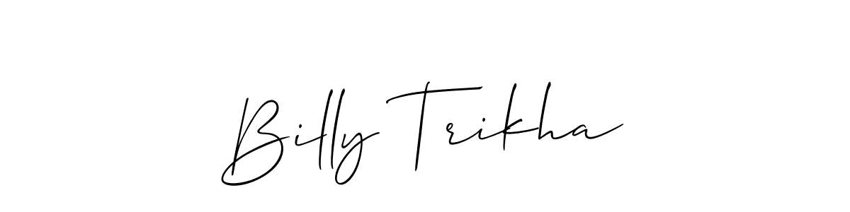 Make a short Billy Trikha signature style. Manage your documents anywhere anytime using Allison_Script. Create and add eSignatures, submit forms, share and send files easily. Billy Trikha signature style 2 images and pictures png