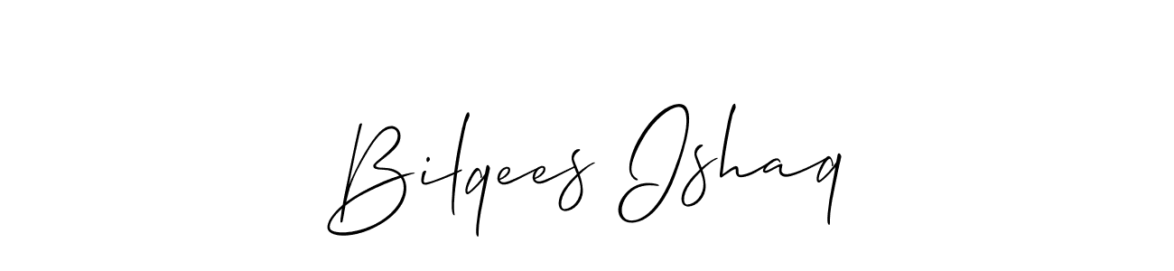 Design your own signature with our free online signature maker. With this signature software, you can create a handwritten (Allison_Script) signature for name Bilqees Ishaq. Bilqees Ishaq signature style 2 images and pictures png