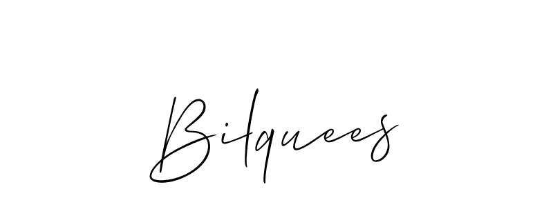 Create a beautiful signature design for name Bilquees. With this signature (Allison_Script) fonts, you can make a handwritten signature for free. Bilquees signature style 2 images and pictures png
