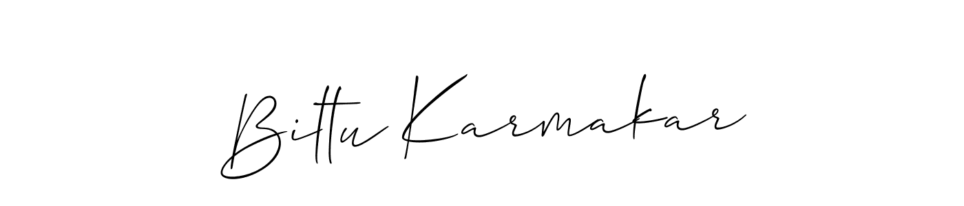 Create a beautiful signature design for name Biltu Karmakar. With this signature (Allison_Script) fonts, you can make a handwritten signature for free. Biltu Karmakar signature style 2 images and pictures png