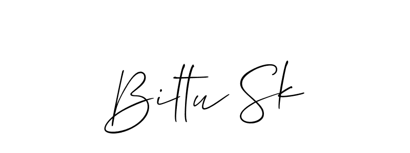 How to make Biltu Sk name signature. Use Allison_Script style for creating short signs online. This is the latest handwritten sign. Biltu Sk signature style 2 images and pictures png