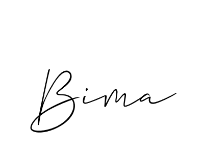 Use a signature maker to create a handwritten signature online. With this signature software, you can design (Allison_Script) your own signature for name Bima. Bima signature style 2 images and pictures png