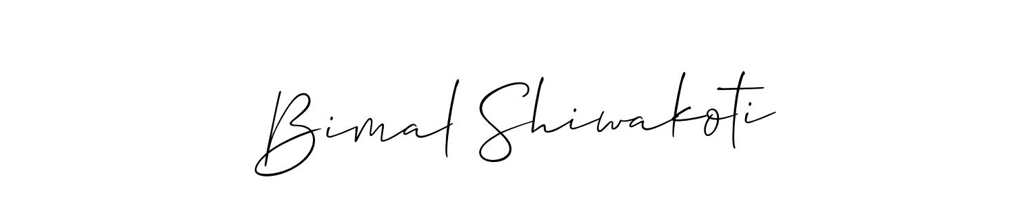 How to make Bimal Shiwakoti name signature. Use Allison_Script style for creating short signs online. This is the latest handwritten sign. Bimal Shiwakoti signature style 2 images and pictures png