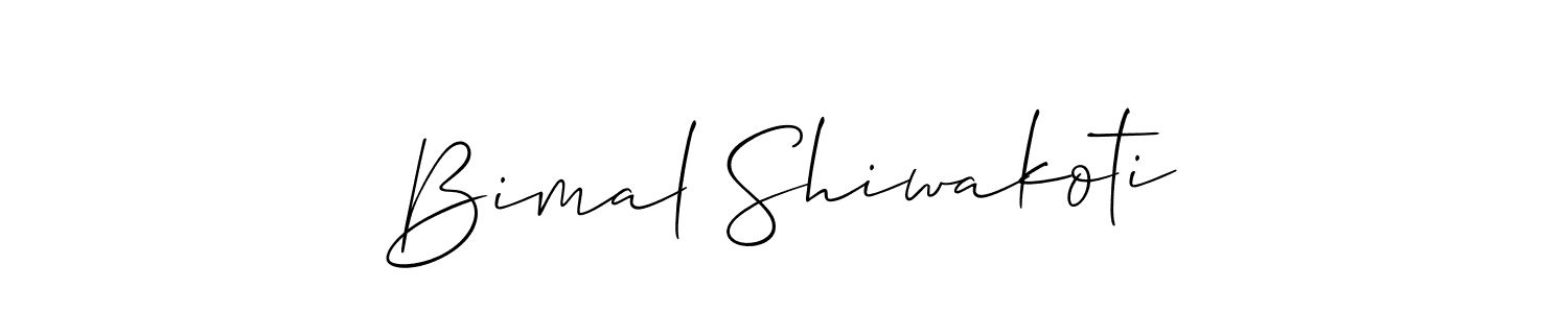 Make a beautiful signature design for name Bimal Shiwakoti. With this signature (Allison_Script) style, you can create a handwritten signature for free. Bimal Shiwakoti signature style 2 images and pictures png
