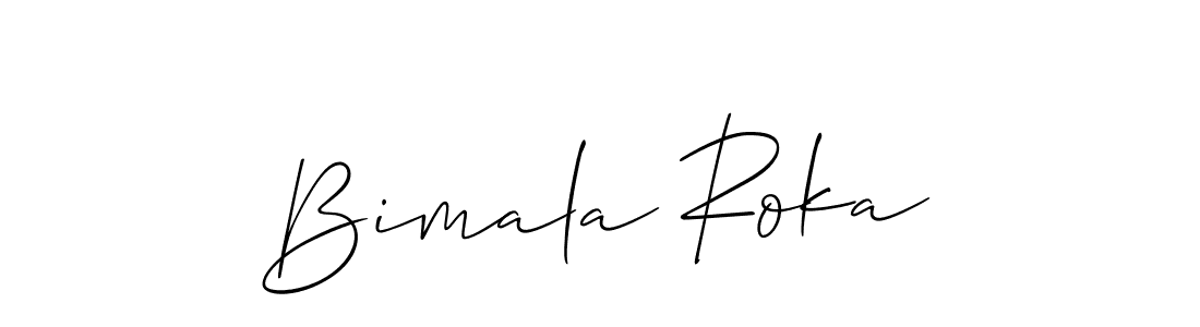 The best way (Allison_Script) to make a short signature is to pick only two or three words in your name. The name Bimala Roka include a total of six letters. For converting this name. Bimala Roka signature style 2 images and pictures png