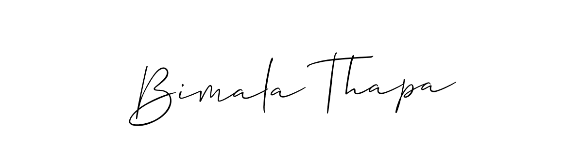 How to Draw Bimala Thapa signature style? Allison_Script is a latest design signature styles for name Bimala Thapa. Bimala Thapa signature style 2 images and pictures png