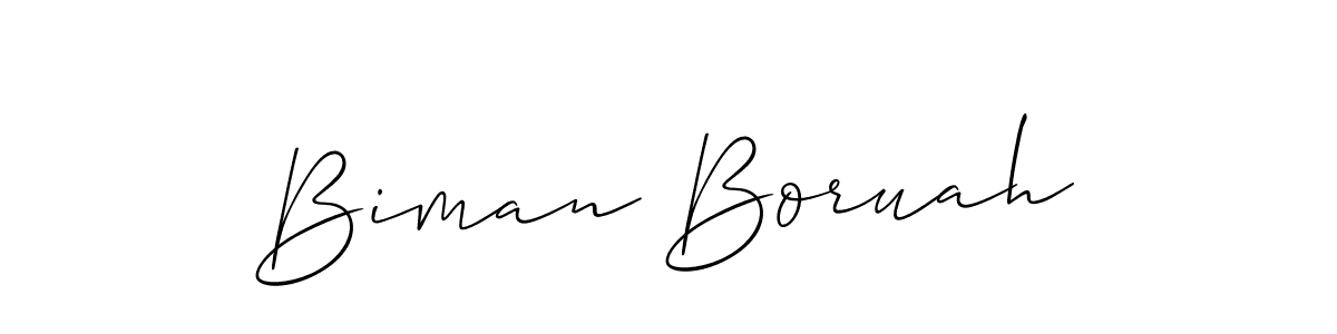 Create a beautiful signature design for name Biman Boruah. With this signature (Allison_Script) fonts, you can make a handwritten signature for free. Biman Boruah signature style 2 images and pictures png