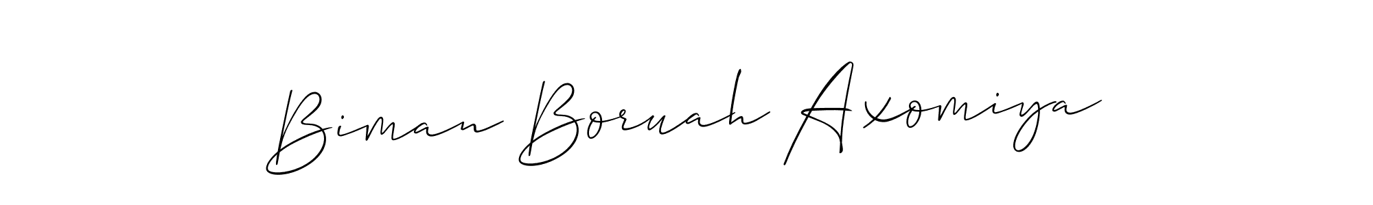 Use a signature maker to create a handwritten signature online. With this signature software, you can design (Allison_Script) your own signature for name Biman Boruah Axomiya. Biman Boruah Axomiya signature style 2 images and pictures png