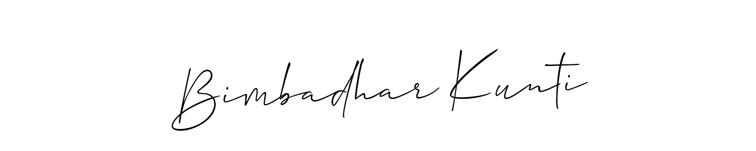 Similarly Allison_Script is the best handwritten signature design. Signature creator online .You can use it as an online autograph creator for name Bimbadhar Kunti. Bimbadhar Kunti signature style 2 images and pictures png