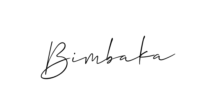 Also we have Bimbaka name is the best signature style. Create professional handwritten signature collection using Allison_Script autograph style. Bimbaka signature style 2 images and pictures png