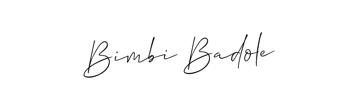 How to make Bimbi Badole signature? Allison_Script is a professional autograph style. Create handwritten signature for Bimbi Badole name. Bimbi Badole signature style 2 images and pictures png