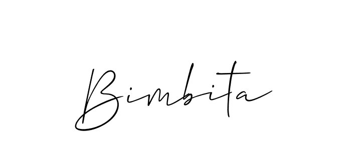 Use a signature maker to create a handwritten signature online. With this signature software, you can design (Allison_Script) your own signature for name Bimbita. Bimbita signature style 2 images and pictures png