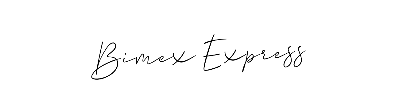 It looks lik you need a new signature style for name Bimex Express. Design unique handwritten (Allison_Script) signature with our free signature maker in just a few clicks. Bimex Express signature style 2 images and pictures png