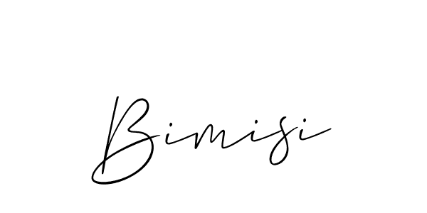 The best way (Allison_Script) to make a short signature is to pick only two or three words in your name. The name Bimisi include a total of six letters. For converting this name. Bimisi signature style 2 images and pictures png