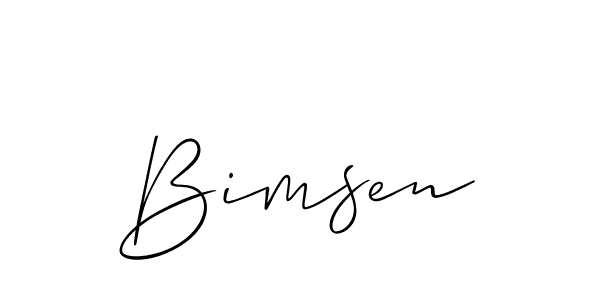 Create a beautiful signature design for name Bimsen. With this signature (Allison_Script) fonts, you can make a handwritten signature for free. Bimsen signature style 2 images and pictures png