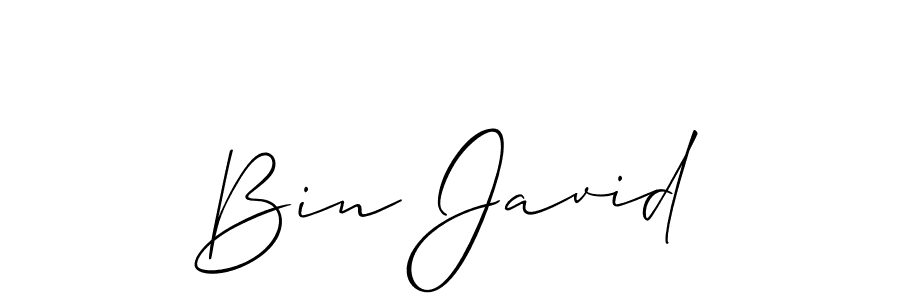 Best and Professional Signature Style for Bin Javid. Allison_Script Best Signature Style Collection. Bin Javid signature style 2 images and pictures png