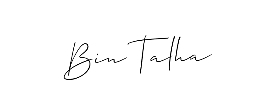 You should practise on your own different ways (Allison_Script) to write your name (Bin Talha) in signature. don't let someone else do it for you. Bin Talha signature style 2 images and pictures png