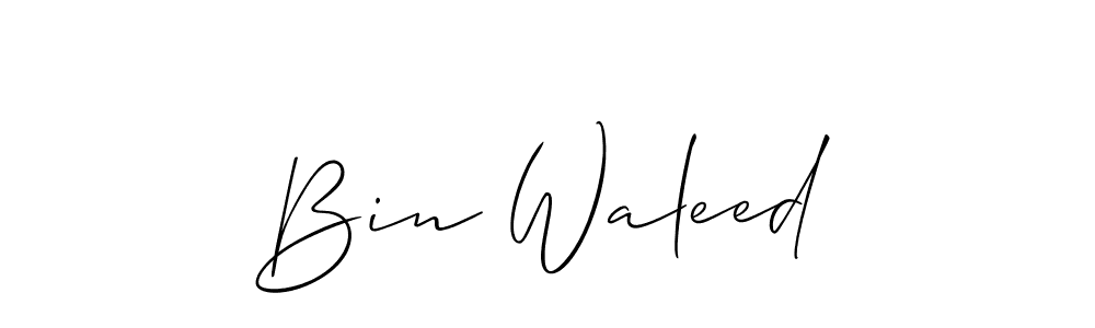 How to make Bin Waleed signature? Allison_Script is a professional autograph style. Create handwritten signature for Bin Waleed name. Bin Waleed signature style 2 images and pictures png