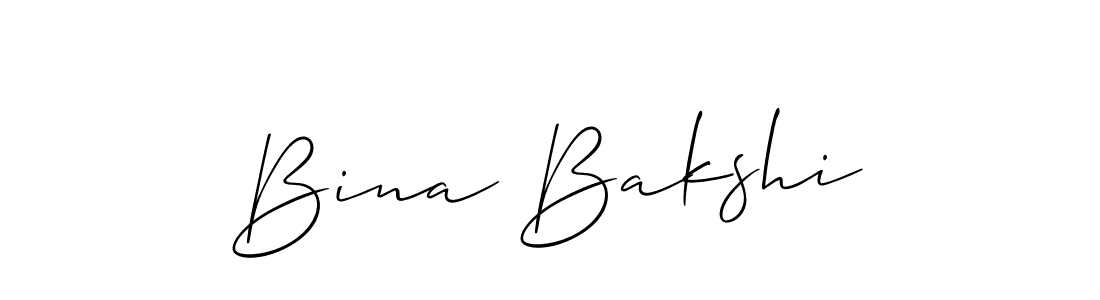 Allison_Script is a professional signature style that is perfect for those who want to add a touch of class to their signature. It is also a great choice for those who want to make their signature more unique. Get Bina Bakshi name to fancy signature for free. Bina Bakshi signature style 2 images and pictures png