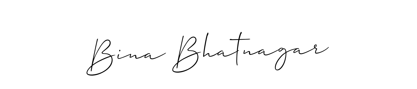 How to make Bina Bhatnagar signature? Allison_Script is a professional autograph style. Create handwritten signature for Bina Bhatnagar name. Bina Bhatnagar signature style 2 images and pictures png