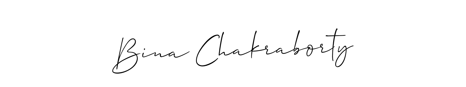 How to make Bina Chakraborty signature? Allison_Script is a professional autograph style. Create handwritten signature for Bina Chakraborty name. Bina Chakraborty signature style 2 images and pictures png