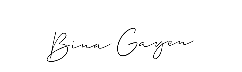 This is the best signature style for the Bina Gayen name. Also you like these signature font (Allison_Script). Mix name signature. Bina Gayen signature style 2 images and pictures png