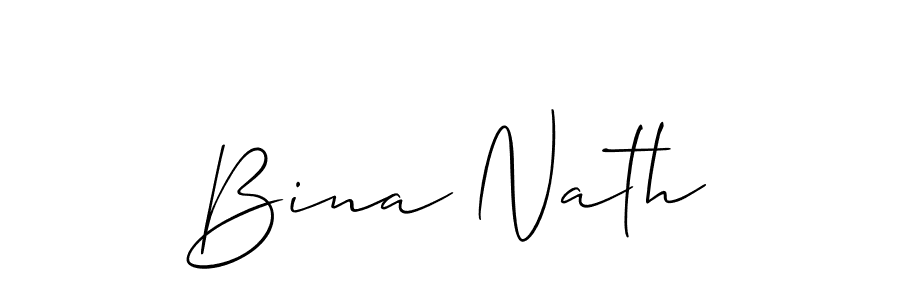 How to make Bina Nath name signature. Use Allison_Script style for creating short signs online. This is the latest handwritten sign. Bina Nath signature style 2 images and pictures png