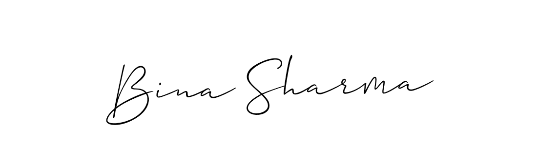 The best way (Allison_Script) to make a short signature is to pick only two or three words in your name. The name Bina Sharma include a total of six letters. For converting this name. Bina Sharma signature style 2 images and pictures png