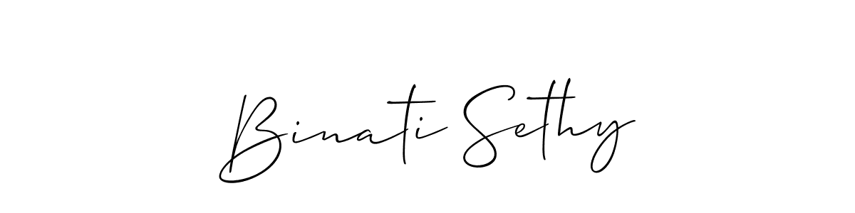 Design your own signature with our free online signature maker. With this signature software, you can create a handwritten (Allison_Script) signature for name Binati Sethy. Binati Sethy signature style 2 images and pictures png