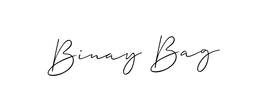 Make a beautiful signature design for name Binay Bag. With this signature (Allison_Script) style, you can create a handwritten signature for free. Binay Bag signature style 2 images and pictures png