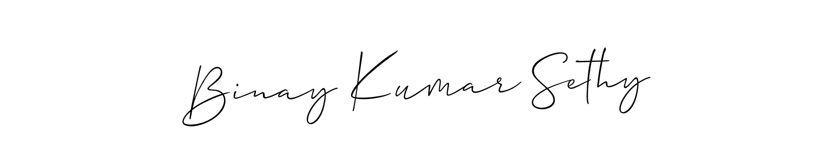 How to make Binay Kumar Sethy name signature. Use Allison_Script style for creating short signs online. This is the latest handwritten sign. Binay Kumar Sethy signature style 2 images and pictures png