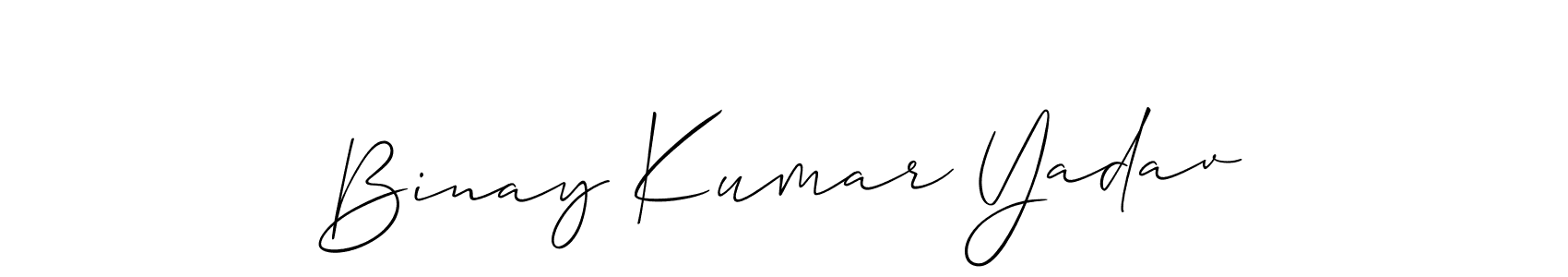 How to make Binay Kumar Yadav name signature. Use Allison_Script style for creating short signs online. This is the latest handwritten sign. Binay Kumar Yadav signature style 2 images and pictures png