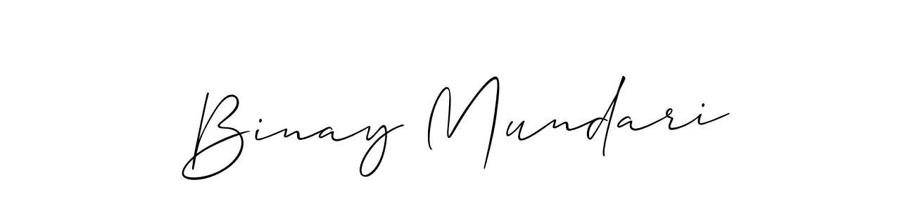 How to make Binay Mundari signature? Allison_Script is a professional autograph style. Create handwritten signature for Binay Mundari name. Binay Mundari signature style 2 images and pictures png