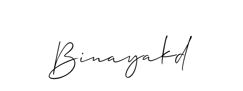 Make a beautiful signature design for name Binayakd. With this signature (Allison_Script) style, you can create a handwritten signature for free. Binayakd signature style 2 images and pictures png