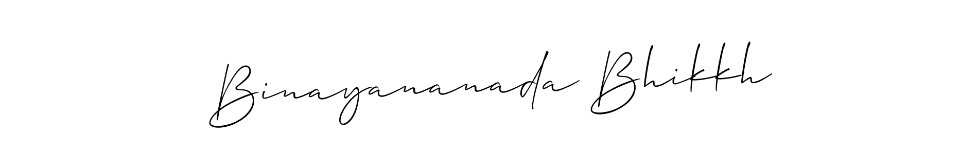 Make a beautiful signature design for name Binayananada Bhikkh. With this signature (Allison_Script) style, you can create a handwritten signature for free. Binayananada Bhikkh signature style 2 images and pictures png